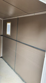 Lade das Bild in den Galerie-Viewer, Anbau-Gartenhaus aus beigem Harz, 3,55 m², inkl. Fundament-Kit - JOBU
