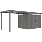 Lade das Bild in den Galerie-Viewer, Expertenmeinung zum Vordach aus verzinktem Stahl für das Kosto-Gartenhaus 5,29m² oder 6,76m² - X-METAL
