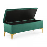 Lade das Bild in den Galerie-Viewer, Bank Truhe "Chloé" Samt Grün goldene Füße
