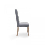 Lade das Bild in den Galerie-Viewer, Lot von 2 gepolsterten Stühlen "Jade" aus grauem Stoff.
