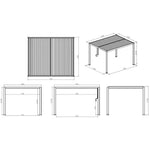 Lade das Bild in den Galerie-Viewer, Bioklimatische freistehende Aluminium-Pergola in Hellgrau, 4x3m - X-METAL
